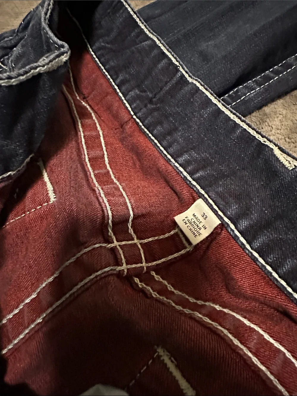 True Religion Dark Blue Sz 33 Skinny Jeans
